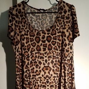 Leopard print hi-low mini dress